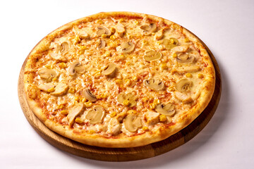 italian juicy pizza with mushrooms