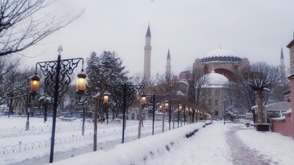 Snowy Winter in Istanbul, Hagia Sophia