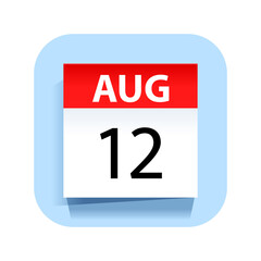 August 12. Calendar Icon. Vector Illustration.