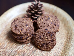 chocolate chip cookies on a plate