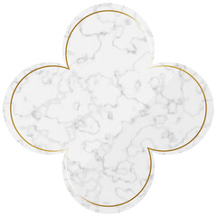 四つ葉フレーム　ホワイト＆ゴールド　大理石