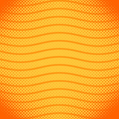 Modern yellow, orange halftone, comic style abstract background with copy space