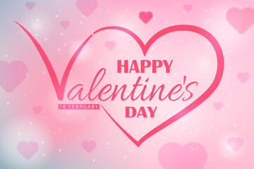 Happy valentine's day wallpaper background with hearts