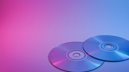 CD-ROM . red and blue illumination, cyberpunk photo