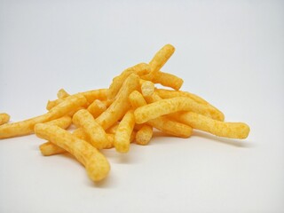 french fries on white background