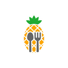 Pineapple logo design vector. Icon Symbol. Template Illustration. Creative design