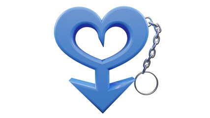 blue heart with chain