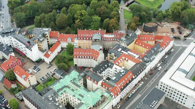 Flight over beautiful Copenhagen - the capital of Denmark