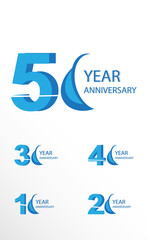Set Year Anniversary Logo Vector Template Design Illustration