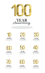 Set Year Anniversary Logo Vector Template Design Illustration