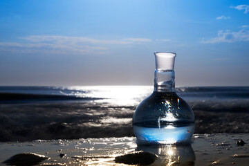 A flask with clean drinking water.