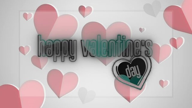 valentines day heart shape background neon sign motion animated background
