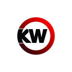 Letter KW circle logo design vector