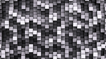 Many rectangular bars. Shades of gray. Textured background.