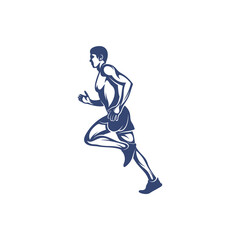 Man runner athletic logo design vector. Icon Symbol. Template Illustration. Creative design