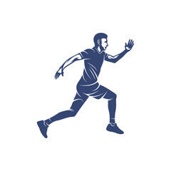 Plakat Man runner athletic logo design vector. Icon Symbol. Template Illustration. Creative design