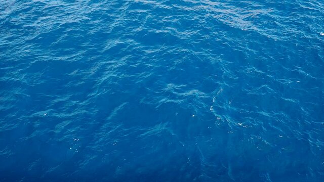 Slow motion over disturbed ocean water surface, loopable. Impressive background for movie credits or intro 240p