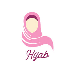 hijab logo with text space for your slogan tag line, vector illustration