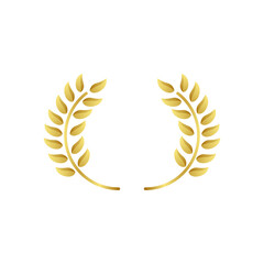 golden laurel wreath isolated