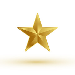 golden star isolated on white background