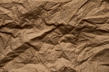 Background of the crumpled brown paper