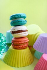 colorful macaroons on a plate