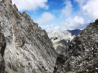View of the mountains while climbing in Innsbruck Austria