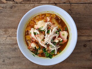 Chicken porridge a typical Indonesian food that is usually eaten for breakfast