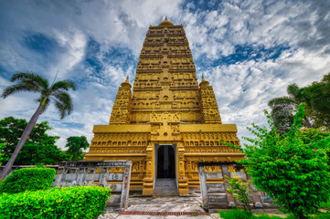 Chachoengsao / Thailand / October 25, 2020 : Wat Chom Phothayaram, Peaceful place with beautiful...