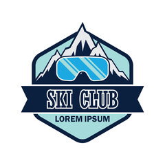 skiing logo with text space for your slogan tag line, vector illustration