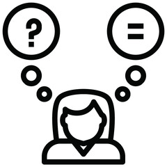 think analysis icon for graphic design job application website report and other design job