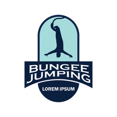 bungee jumping logo with text space for your slogan tag line, vector illustration
