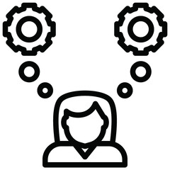 think analysis icon for graphic design job application website report and other design job