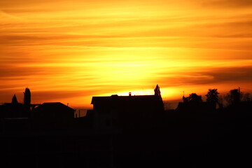 Obraz premium sunset over the city