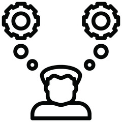 think analysis icon for graphic design job application website report and other design job