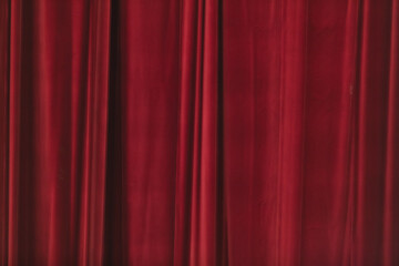 Fototapeta premium Red curtain in theatre background