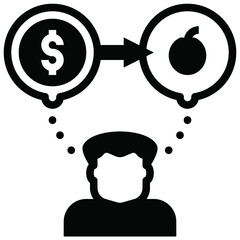 think analysis icon for graphic design job application website report and other design job