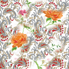 abstract digital flower design pattern on background