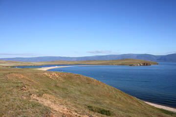 Baikal lake coastline. Olkhon island on Baikal Lake