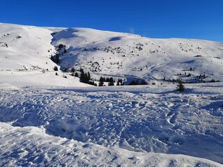 Winter - white landscape in the mountains 