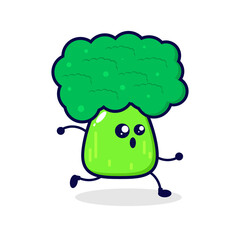 Broccoli run cute character illustration