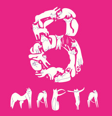 International women's day 8 march with cats