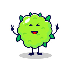 Weeds smile cute character illustration