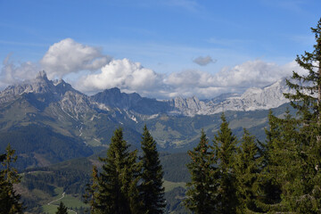 Fototapeta premium Blick vom Rossbrand auf das Dachsteingebirge 