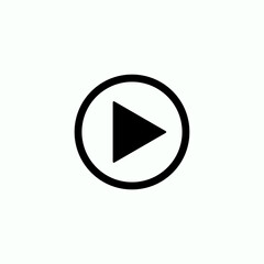 Play button icon in trendy flat style isolated on grey background. Play symbol for your web site design, logo, app, UI. Vector illustration