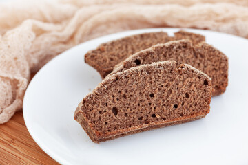 Fototapeta na wymiar Slices of homemade gluten free bread
