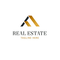 geometric real estate house logo template design. abstract letter F