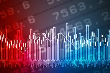 2d rendering Stock market online business concept. business Graph 