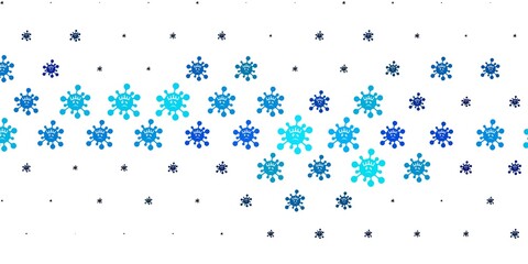 Light BLUE vector pattern with coronavirus elements.