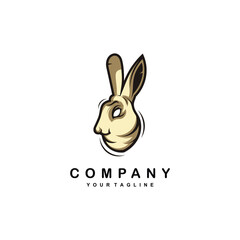 rabbit Esport mascot logo template Vector